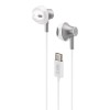 Semi-in-ear metal earphones with USB-C connector and integrated controls
