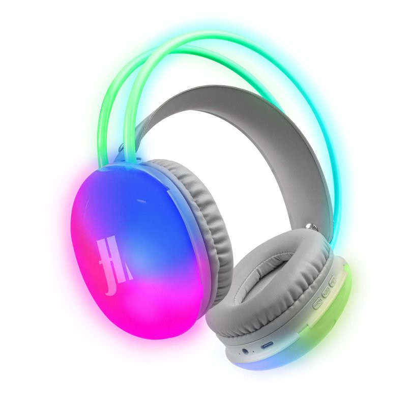 Wireless headphones with built-in LED lights