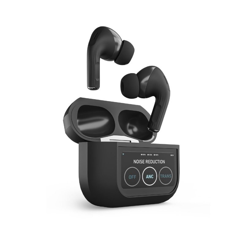  TWS headphones with multifunctional display and Active Noise Cancelling (ANC) technology